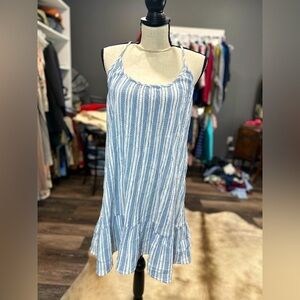 J. Crew Tie-Back Midi Dress Women’s Size Large Flounce Hem Boho Beach NWT